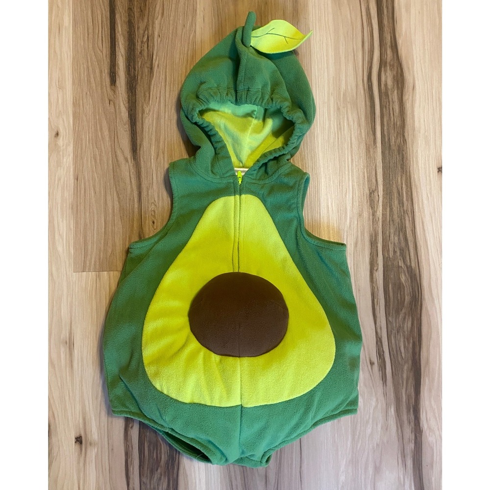 Carters Baby 12M Little Avocado Halloween Costume Green Fleece Hooded Vest 11596